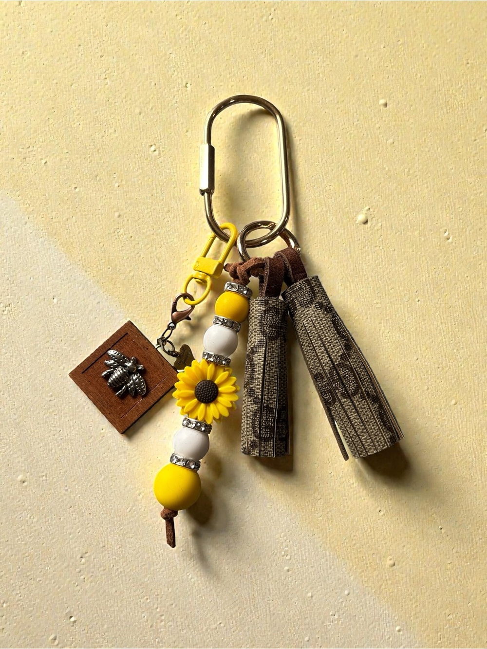 Upcycled Gucci Canvas Tassel Bag Charm